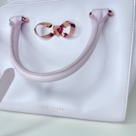 Ted Baker Paiton Bow Leather Tote Bag, Pale Pink - Picture 3 of 6